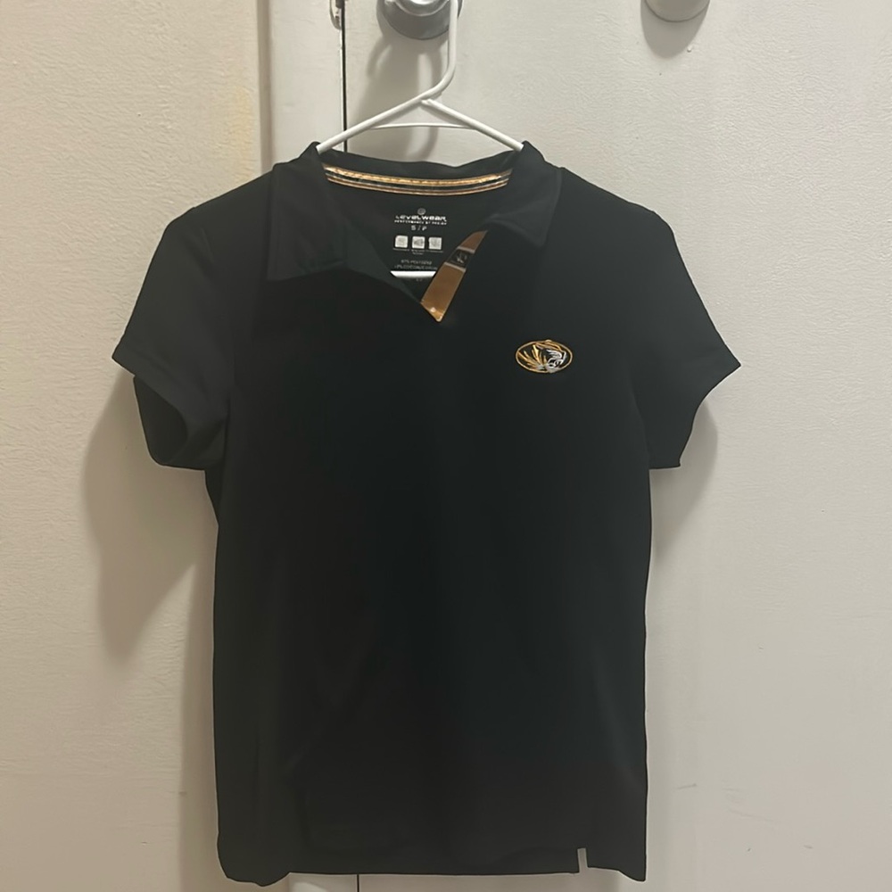 MIZZOU college sports dri fit women’s small black shirt